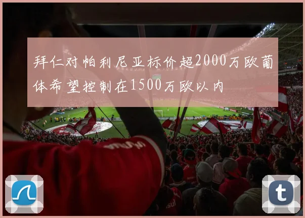 拜仁对帕利尼亚标价超2000万欧葡体希望控制在1500万欧以内